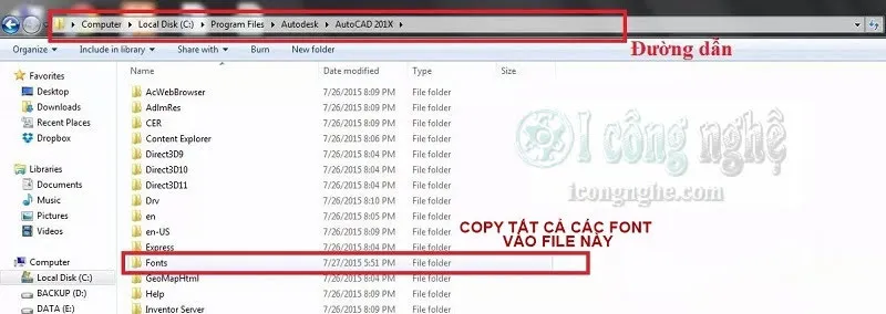 font auto cad