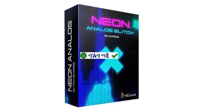 Neon glitch shapes