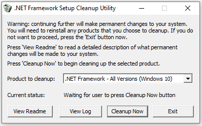 .NET Framework Cleanup Tool