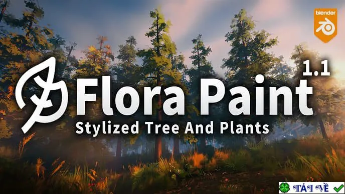 Stylized trees plants tree library flora paint